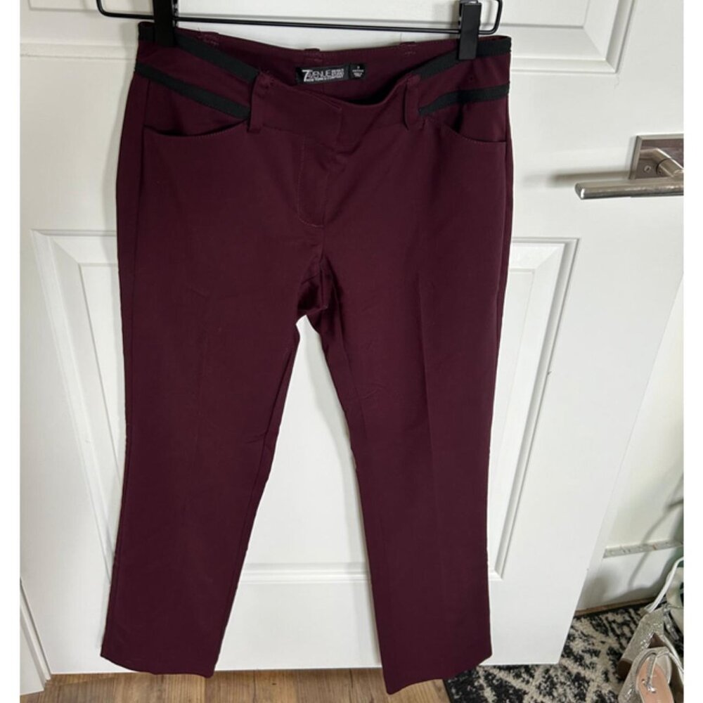 7th Avenue Design Studio New York & Company Trendy Maroon dress pants/trousers
